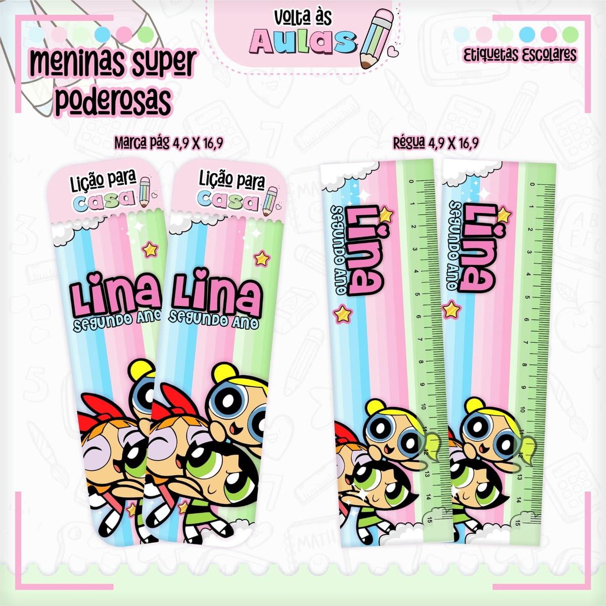 Combo Escolar Meninas Poderosas Arquivo para Encadernação 5 Combo Escolar Meninas Poderosas Arquivo para Encadernação - Imagem 5