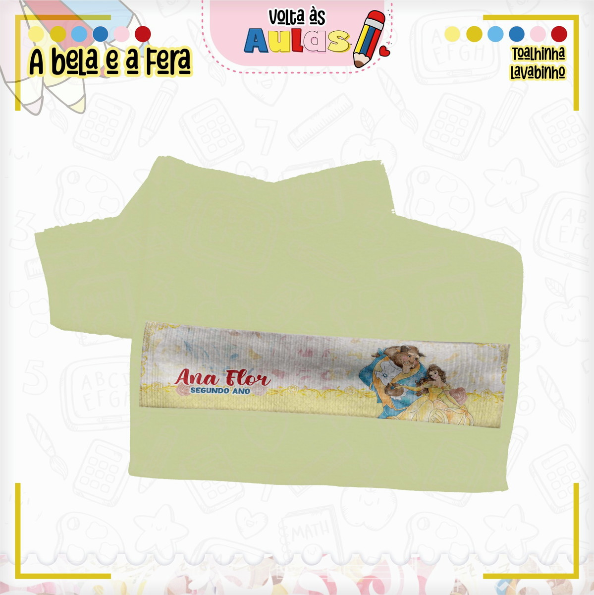 Combo Escolar Bela e a Fera Arquivo de Encadernação 3 Combo Escolar Bela e a Fera Arquivo de Encadernação - Imagem 3