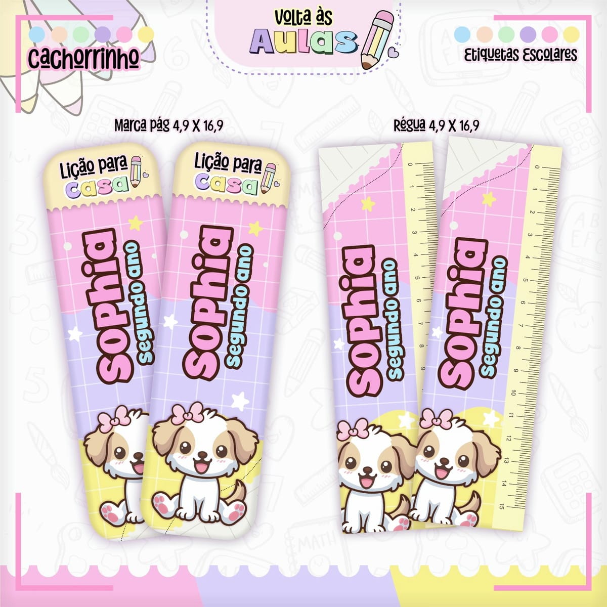 Combo Escolar Cachorrinha Arquivo Digital para Encadernar 5 Combo Escolar Cachorrinha Arquivo Digital para Encadernar