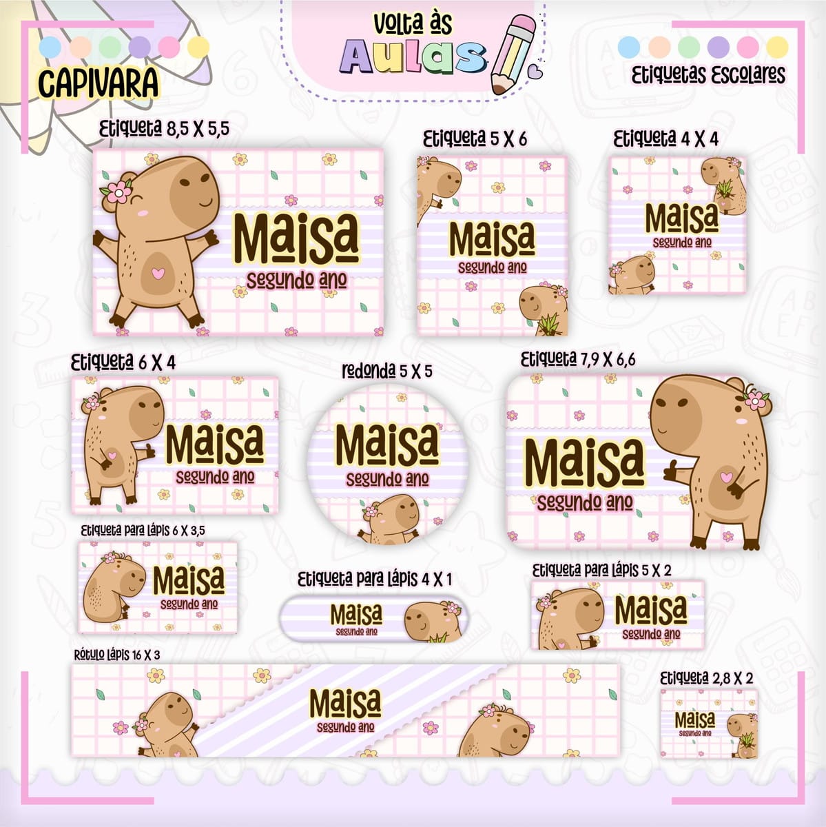 Combo Escolar Capivara 2025 Arquivo para Encadernação 2 Combo Escolar Capivara 2025 Arquivo para Encadernação - Imagem 2