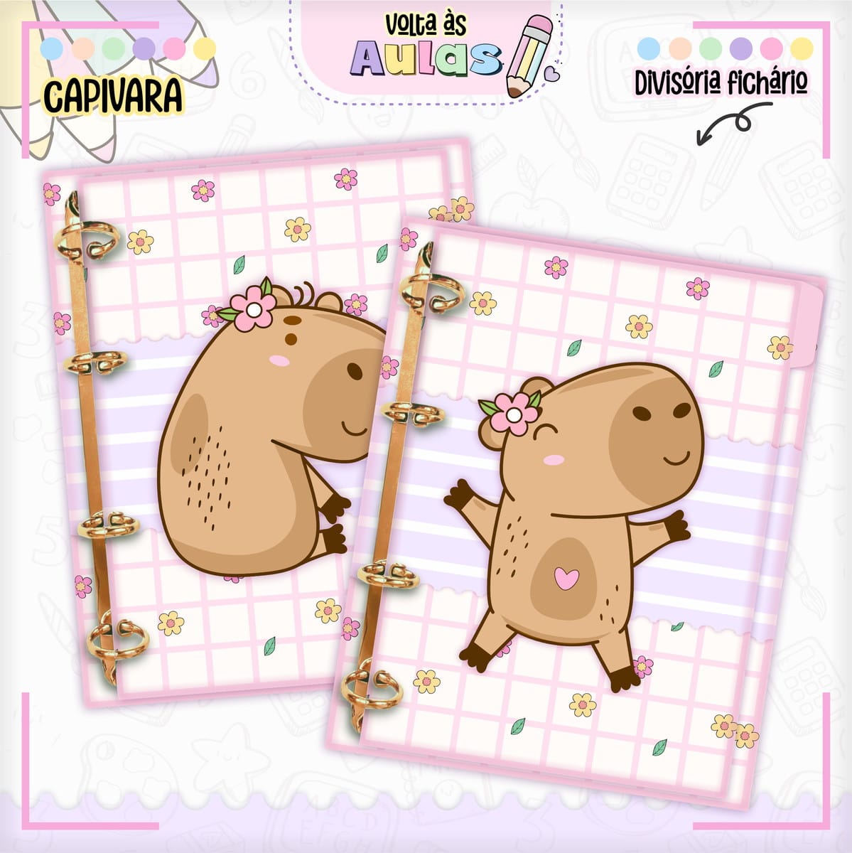Combo Escolar Capivara 2025 Arquivo para Encadernação 1 Combo Escolar Capivara 2025 Arquivo para Encadernação