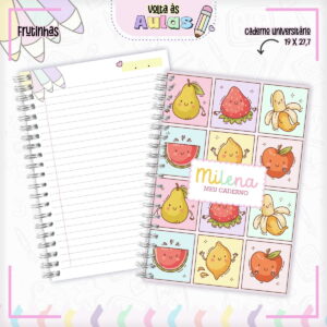Combo Escolar Frutinhas Arquivo de Papelaria Infantil 6 Combo Escolar Frutinhas Arquivo de Papelaria Infantil