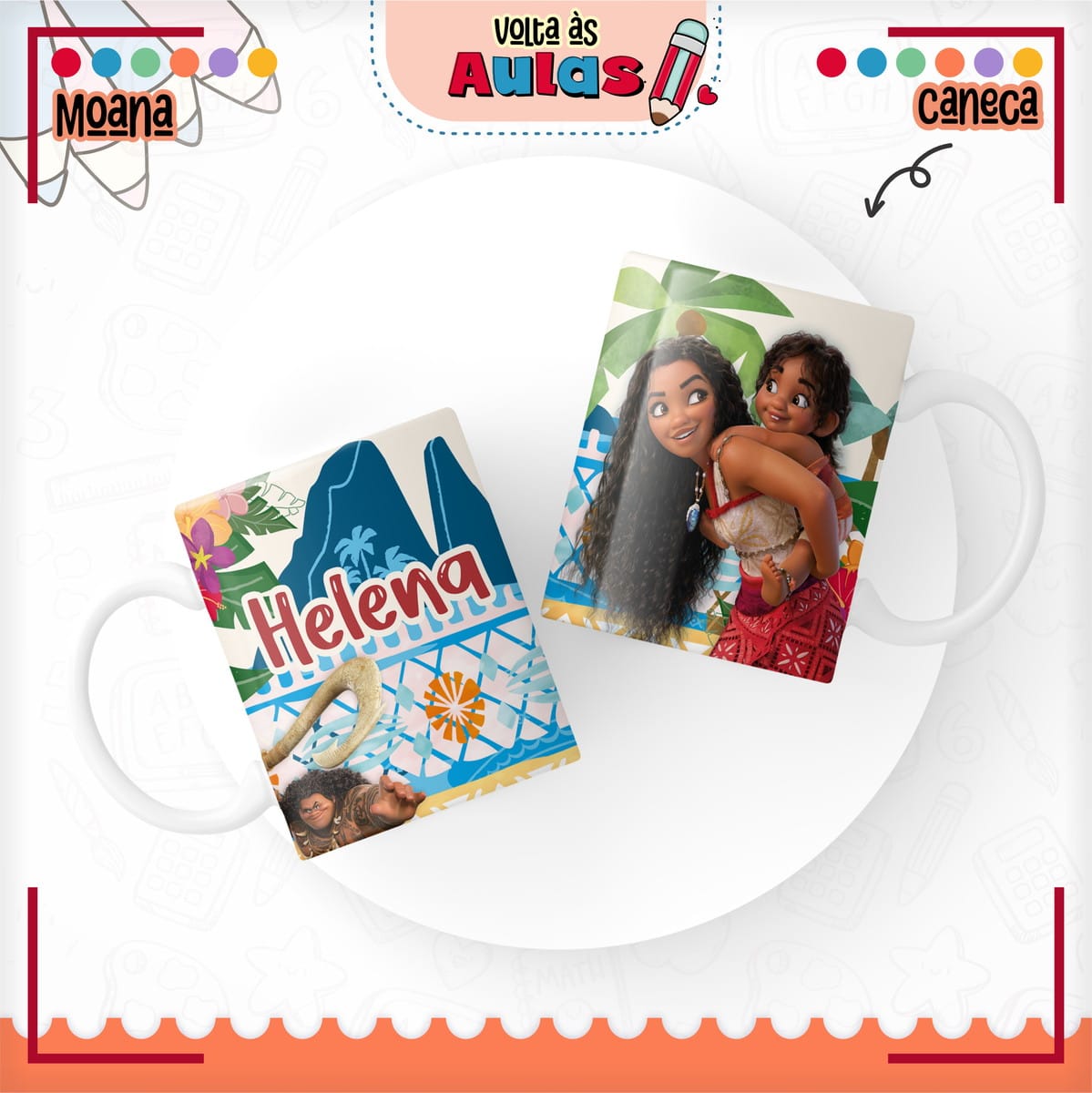 Combo Escolar Moana Arquivo para Encadernação Personalizada 3 Combo Escolar Moana Arquivo para Encadernação Personalizada
