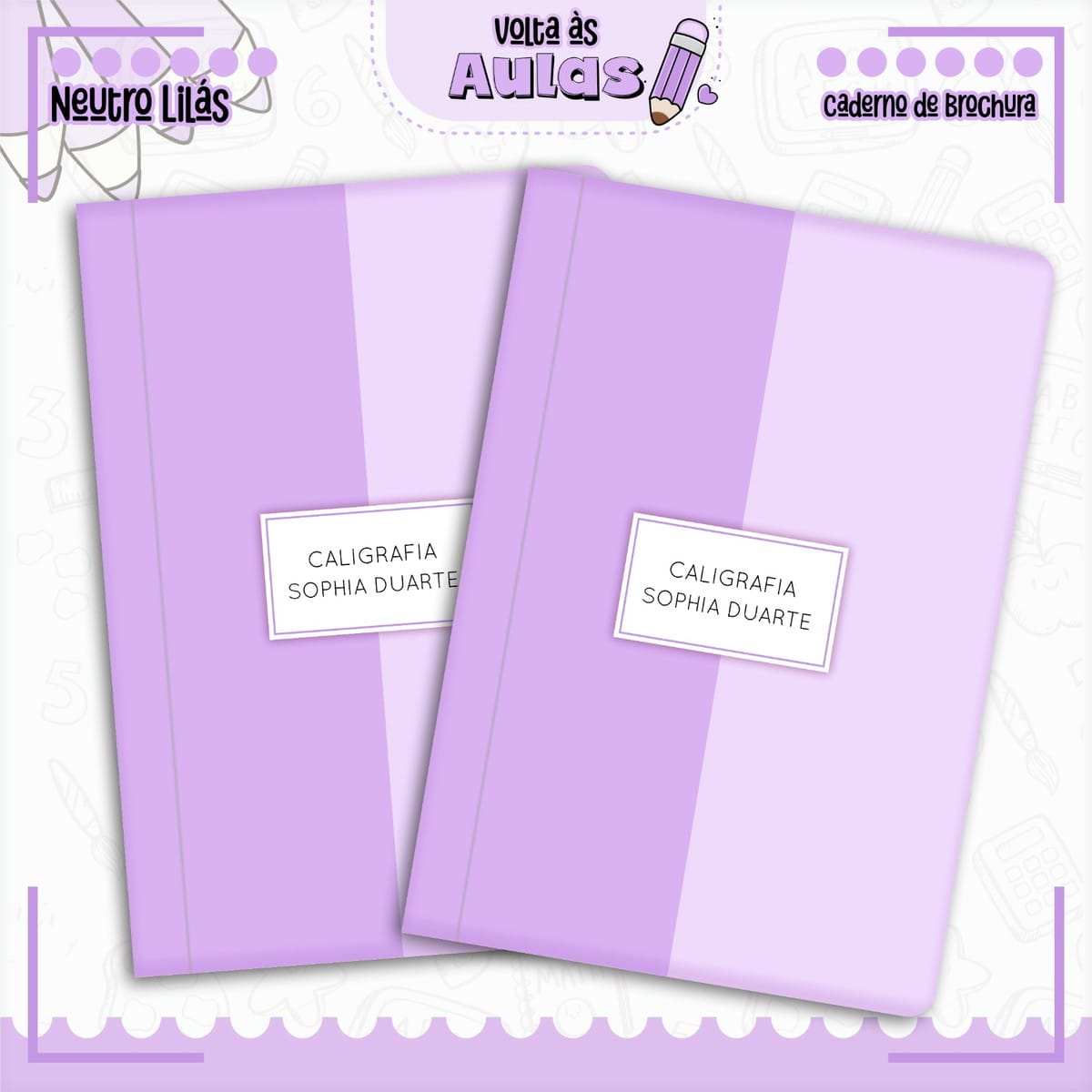 Combo Escolar Lilás para Encadernação e Sublimação 3 Combo Escolar Lilás para Encadernação e Sublimação - Imagem 3