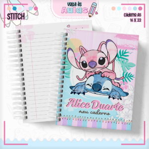 Combo Escolar Stitch Menina Arquivo Para Encadernação 15 Combo Escolar Stitch Menina Arquivo Para Encadernação