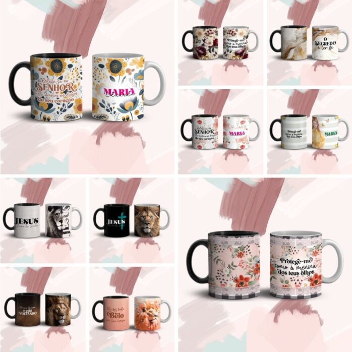 Combo Estampas Canecas Cristã