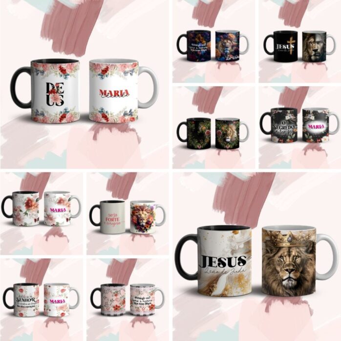 Combo Estampas Canecas Cristã