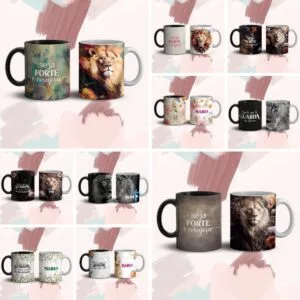 Combo Estampas Canecas Cristã 5 Combo Estampas Canecas Cristã