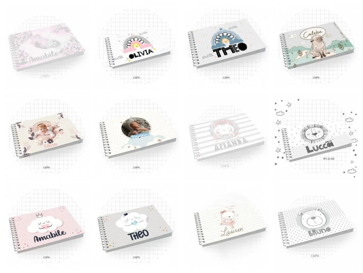 Combo Livro, Caderneta e Bloquinho do Bebê