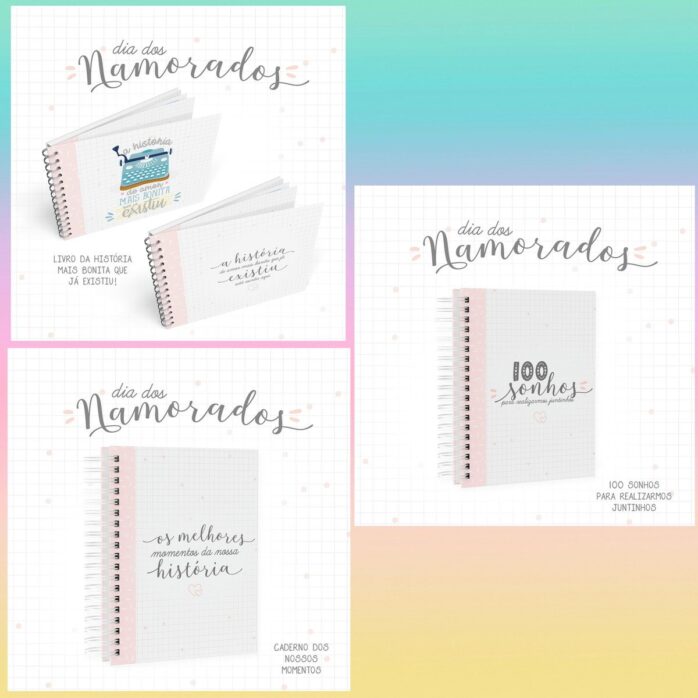 Combo Livro e Cadernos Dia dos Namorados
