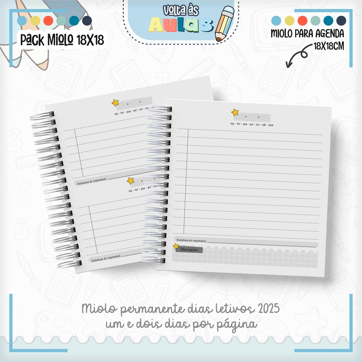 Miolo Agenda Escolar 2025 Combo PDF para Encadernação 3 Miolo Agenda Escolar 2025 Combo PDF para Encadernação - Imagem 3