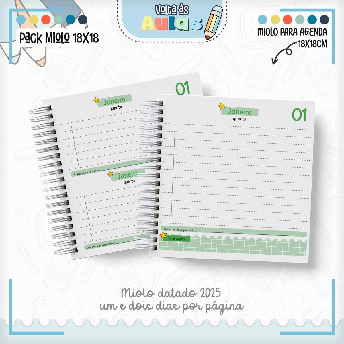 Miolo Agenda Escolar 2025 Combo PDF para Encadernação 4 Miolo Agenda Escolar 2025 Combo PDF para Encadernação - Imagem 4