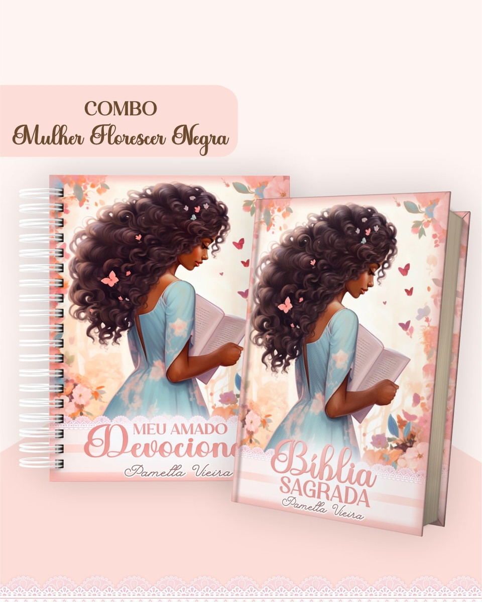 Kit Encadernação Mulher Negra Florescer para Bíblia 3 Kit Encadernação Mulher Negra Florescer para Bíblia - Imagem 3