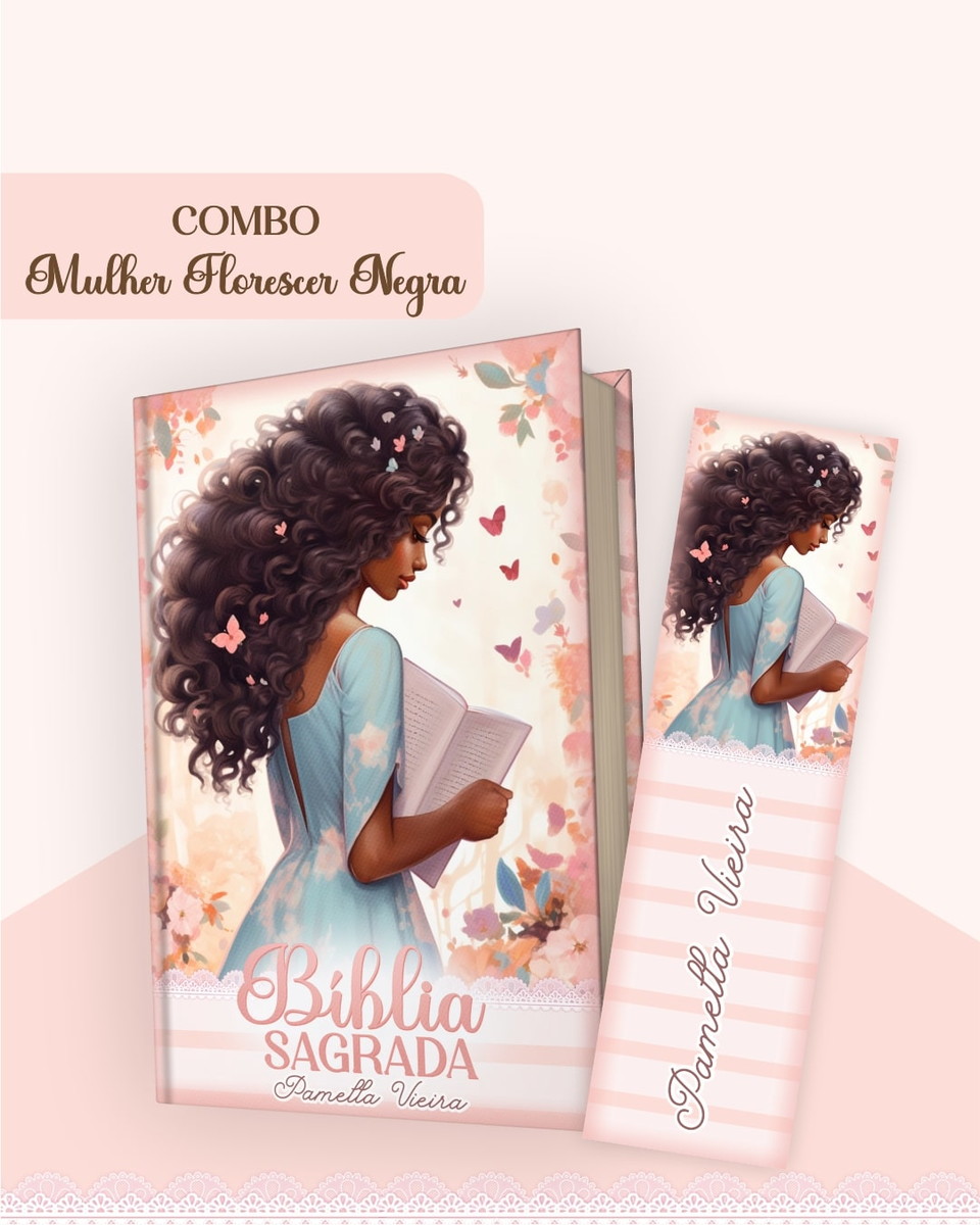 Kit Encadernação Mulher Negra Florescer para Bíblia 4 Kit Encadernação Mulher Negra Florescer para Bíblia - Imagem 4