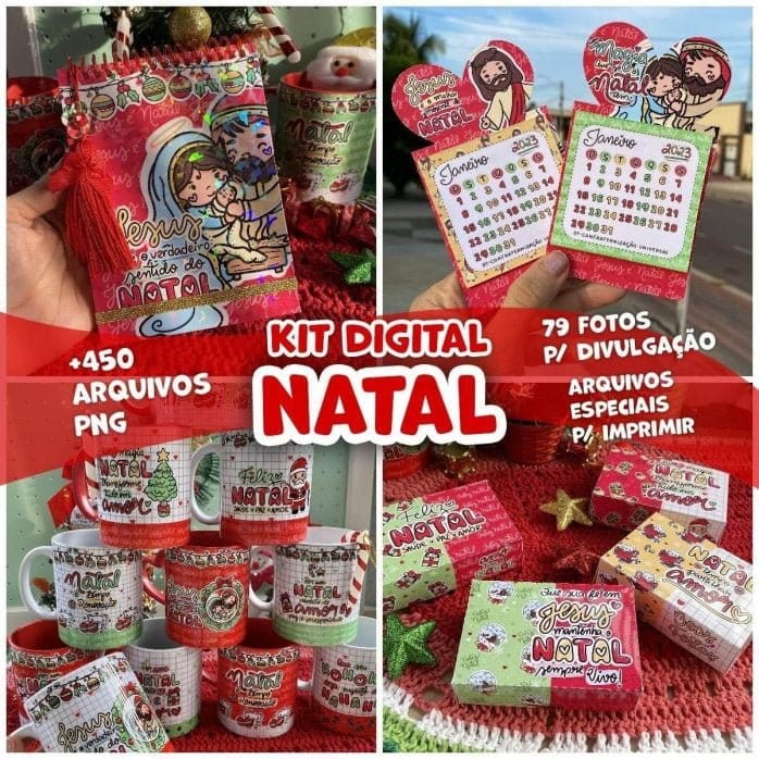 Combo Natal Digital +450 Elementos Em Png P/ Personalizados