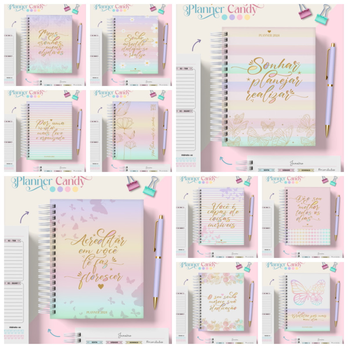 Combo Planner Candy Digital para Sublimação 1 Combo Planner Candy Digital para Sublimação