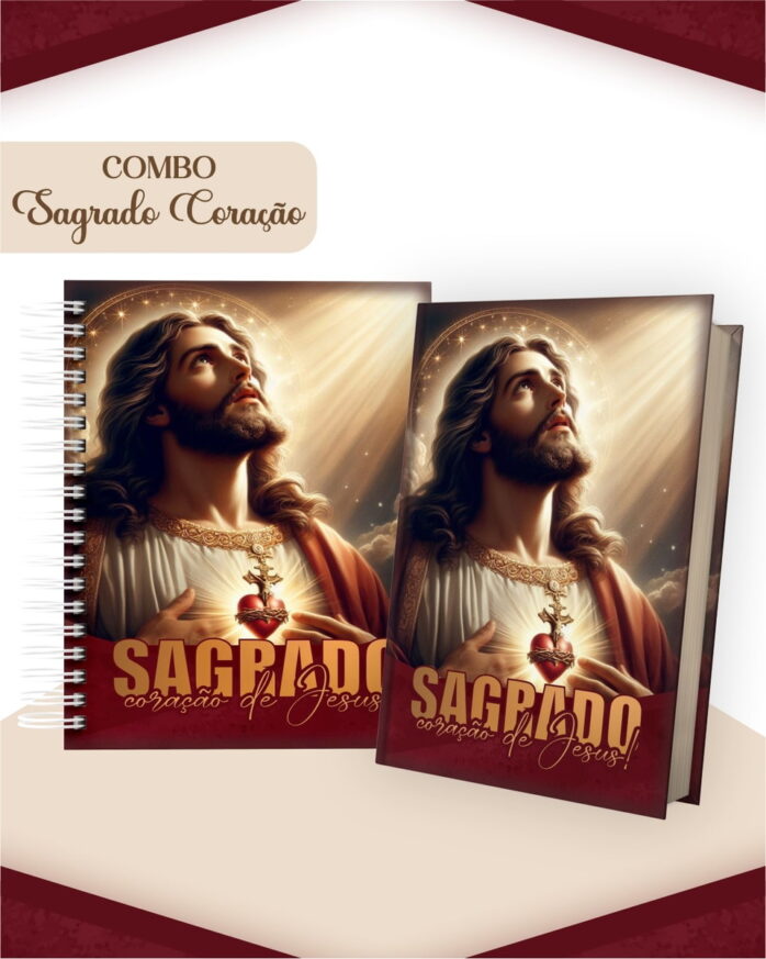 Combo Sagrado Coração Masculino - Encadernação
