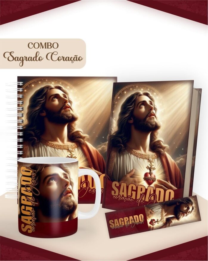 Combo Sagrado Coração Masculino - Encadernação