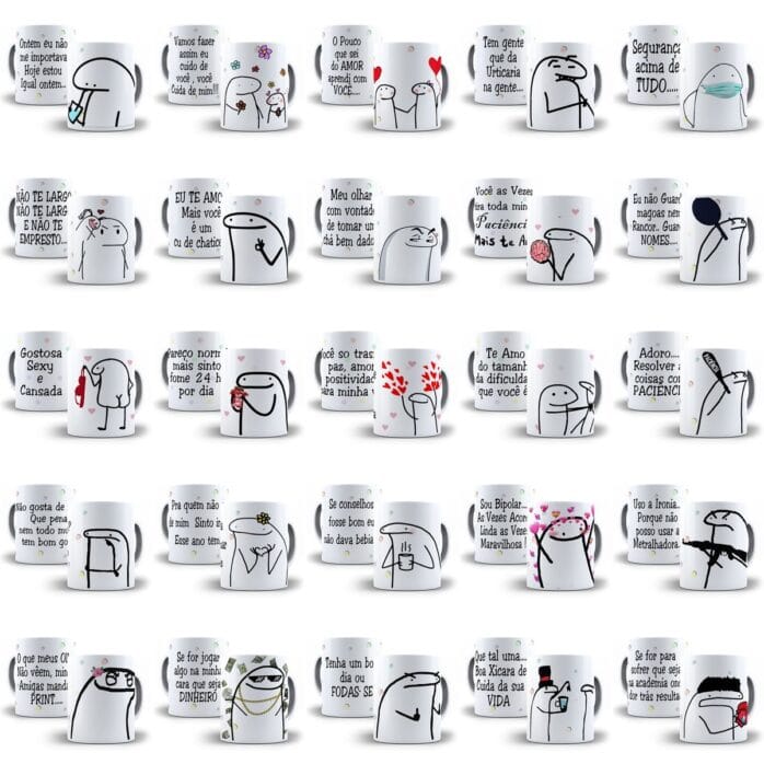 Combo Sublimação Canecas Flork Bento 83 Estampas Em Corel