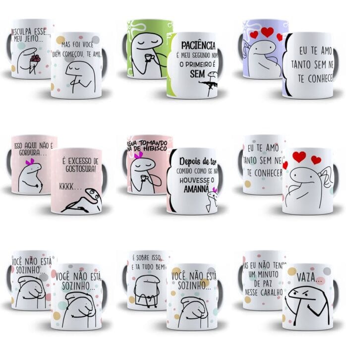 Combo Sublimação Canecas Flork Bento 83 Estampas Em Corel