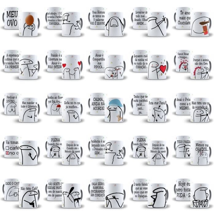 Combo Sublimação Canecas Flork Bento 83 Estampas Em Corel
