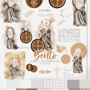 Conjunto Completo São Bento em Aquarela para Sublimação