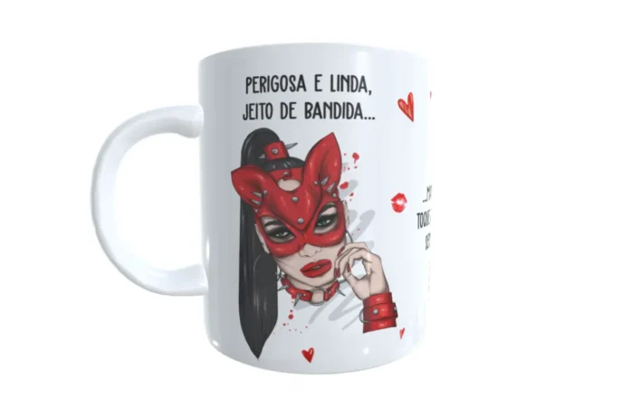 Design de Caneca Jeito de Bandida para Sublimação