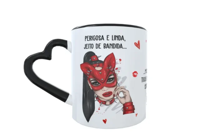 Design de Caneca Jeito de Bandida para Sublimação