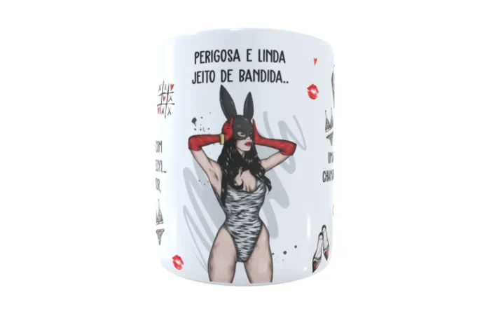 Design de Caneca Jeito de Bandida para Sublimação