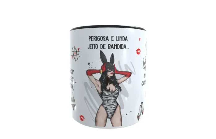 Design de Caneca Jeito de Bandida para Sublimação