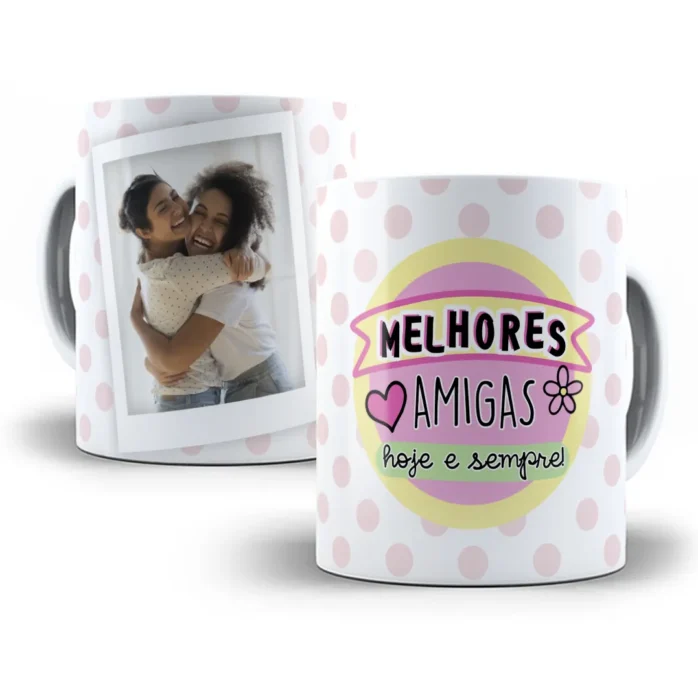 Design de Caneca Melhores Amigas Presente Dia do Amigo