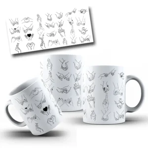 Design Minimalista para Caneca de Dia dos Namorados