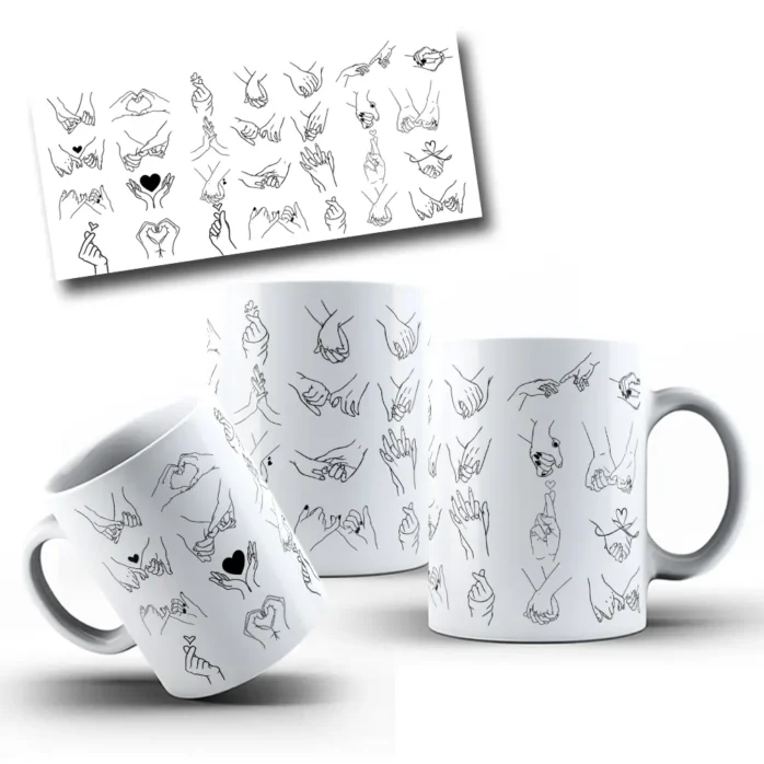 Design Minimalista para Caneca de Dia dos Namorados
