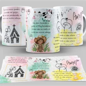 Design para Caneca Musical - Ana Castela CorelDraw