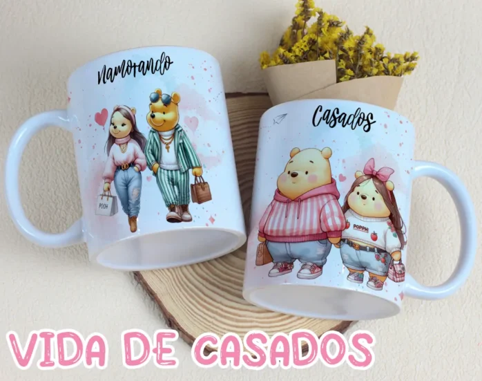 Designs Românticos para Sublimação em Canecas