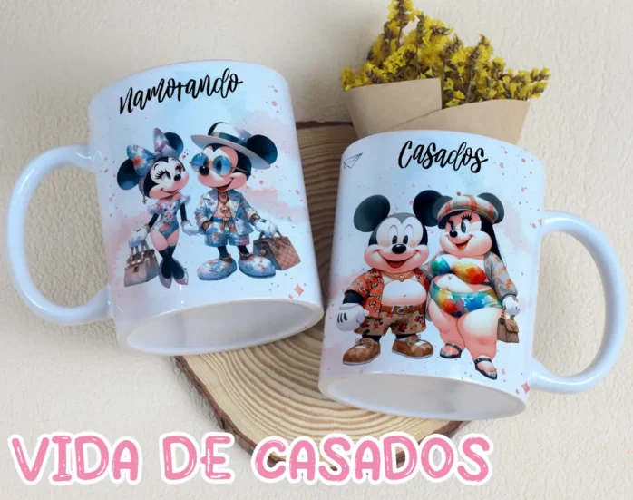 Designs Românticos para Sublimação em Canecas