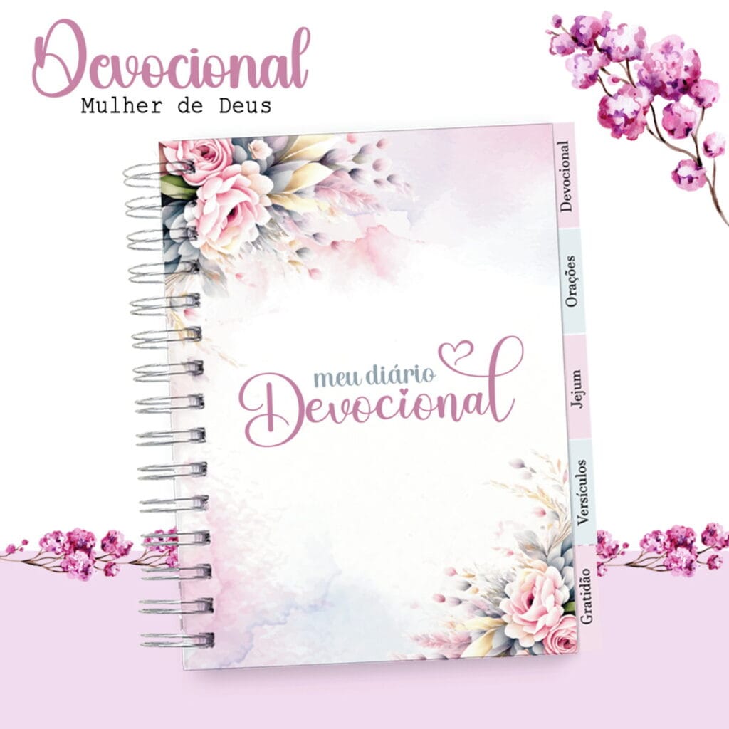 Devocional Mulher Cristã 3 Capas PDF Miolo Floral e Clean