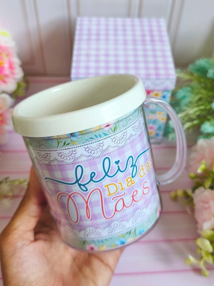 Arquivo Digital Dia das Mães Caneca Caixa com Flores 3 Arquivo Digital Dia das Mães Caneca Caixa com Flores - Imagem 3