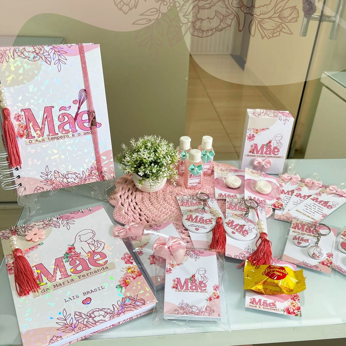 Kit Digital Dia das Mães Rosa para Lembrancinhas 1 Kit Digital Dia das Mães Rosa para Lembrancinhas