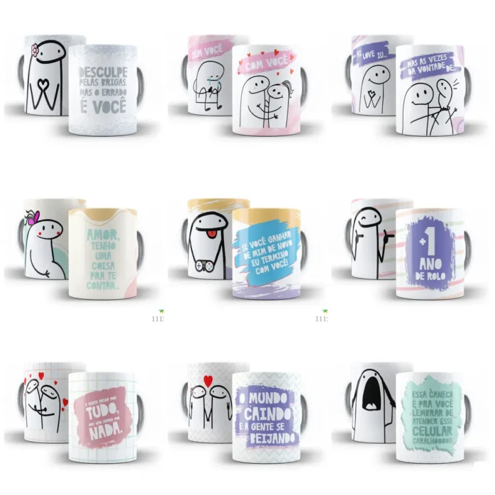Dia dos Namorados Kit 13 Designs de Caneca em Corel Draw
