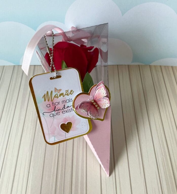 Embalagem Flor Acetato Dia das Mães