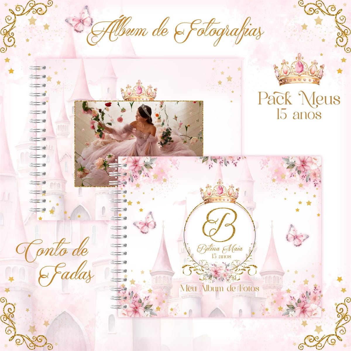 Encadernação 15 Anos Debutante Conto de Fadas 1 Encadernação 15 Anos Debutante Conto de Fadas