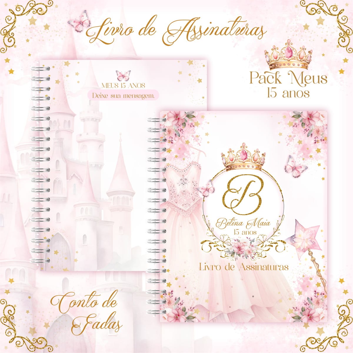 Encadernação 15 Anos Debutante Conto de Fadas 2 Encadernação 15 Anos Debutante Conto de Fadas - Imagem 2