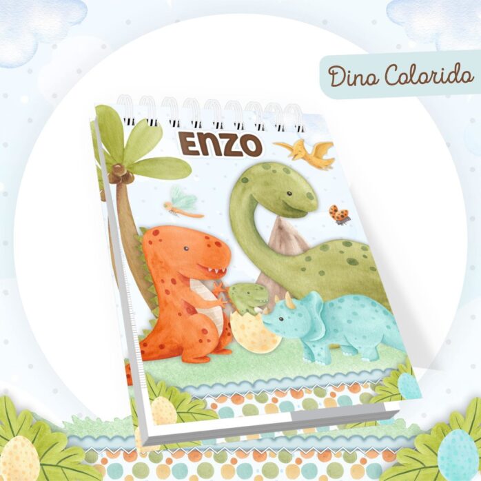 Encadernação Baby Dino Colorido