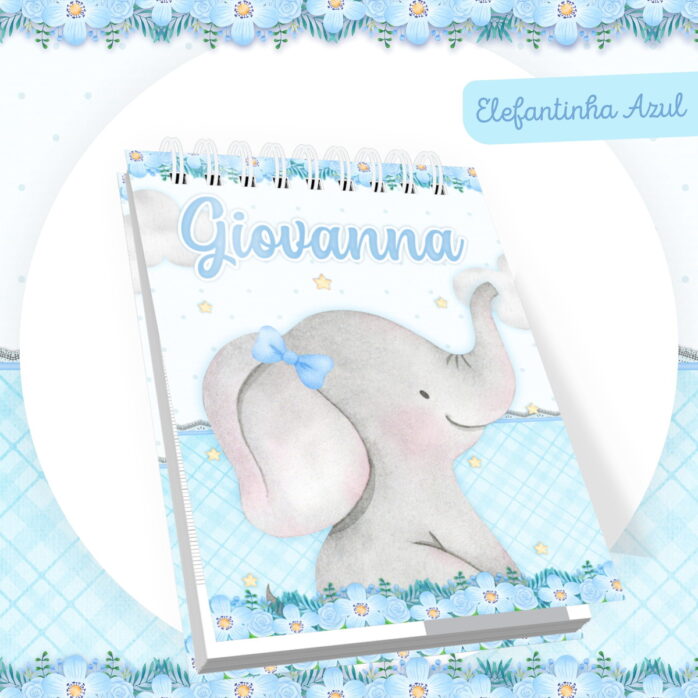 Encadernação Baby Elefantinha Azul