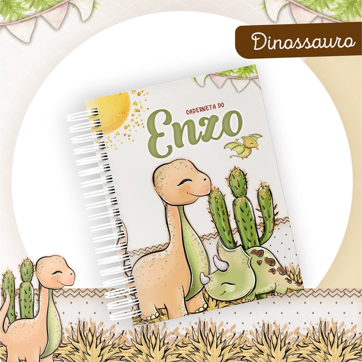 Kit Digital Encadernação Bebê Dino Menino Completo 2 Kit Digital Encadernação Bebê Dino Menino Completo - Imagem 2