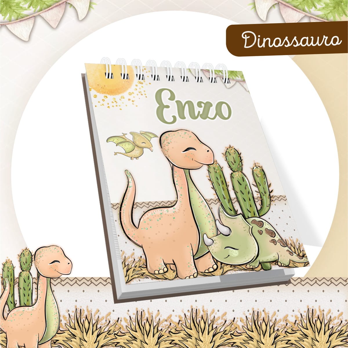 Kit Digital Encadernação Bebê Dino Menino Completo 4 Kit Digital Encadernação Bebê Dino Menino Completo - Imagem 4