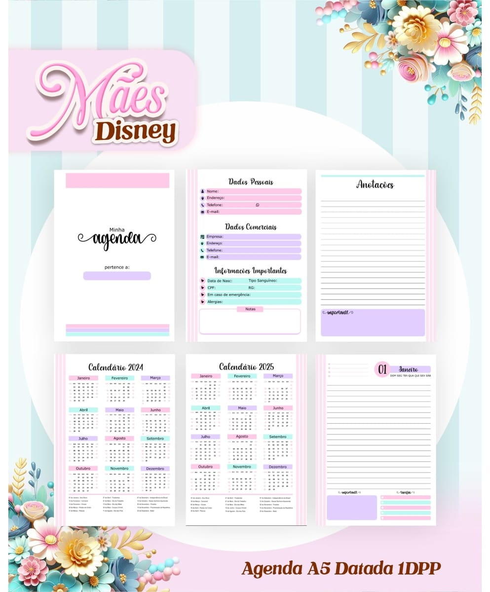 Kit Digital de Encadernação Dia das Mães Disney para Scrap 2 Kit Digital de Encadernação Dia das Mães Disney para Scrap - Imagem 2