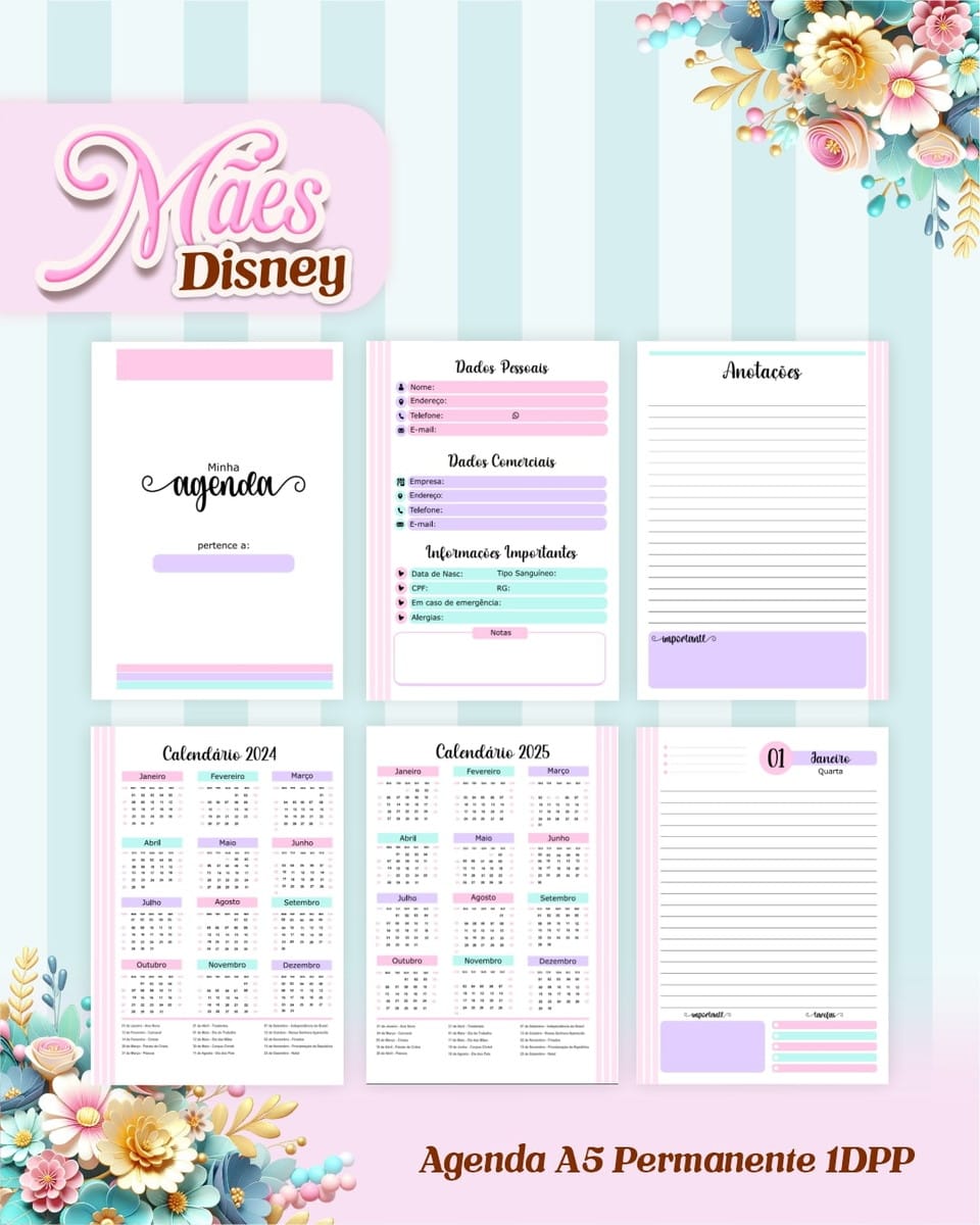 Kit Digital de Encadernação Dia das Mães Disney para Scrap 4 Kit Digital de Encadernação Dia das Mães Disney para Scrap - Imagem 4