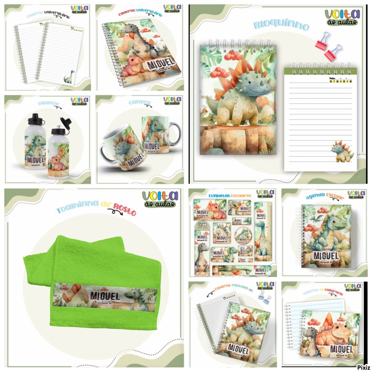 Kit Encadernação Escolar Dinossauro Arquivo Digital 3 Kit Encadernação Escolar Dinossauro Arquivo Digital - Imagem 3